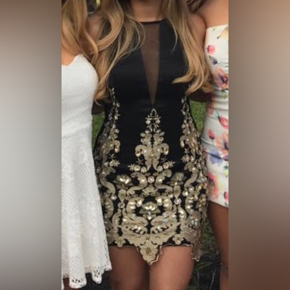 Dave and Johnny prom dress, opened 2 slit back